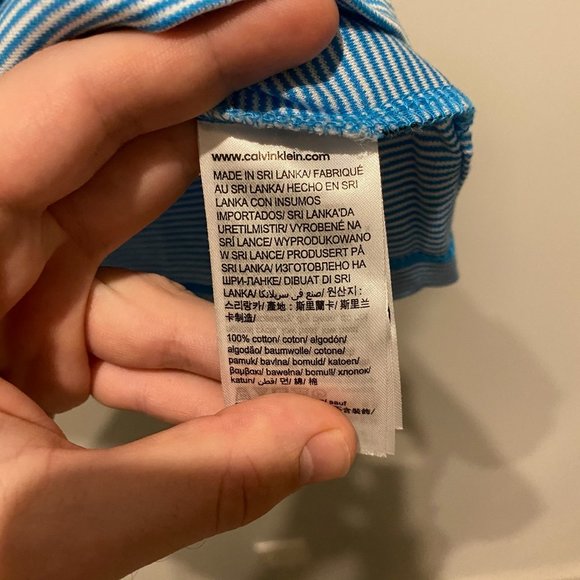 Calvin Klein Microstripe Polo - Blue, size XS - Picture 5 of 5